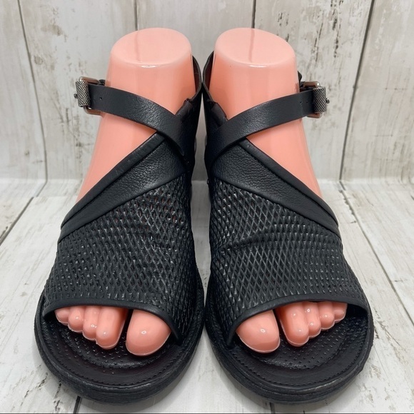 A.s.98 Keldon Sandal In Black Leather Size 6-6.5 - Picture 2 of 15